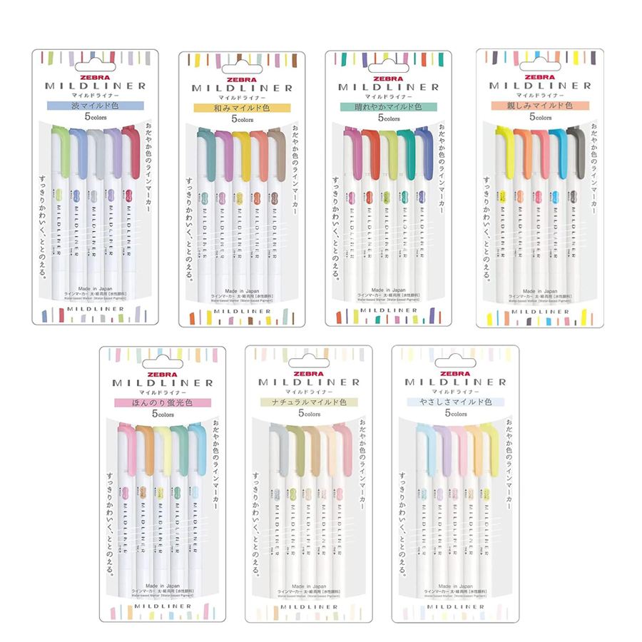 Zebra Pen Mildliner - Zebra Mildliner rozświetlacz pastelowy pełny zestaw