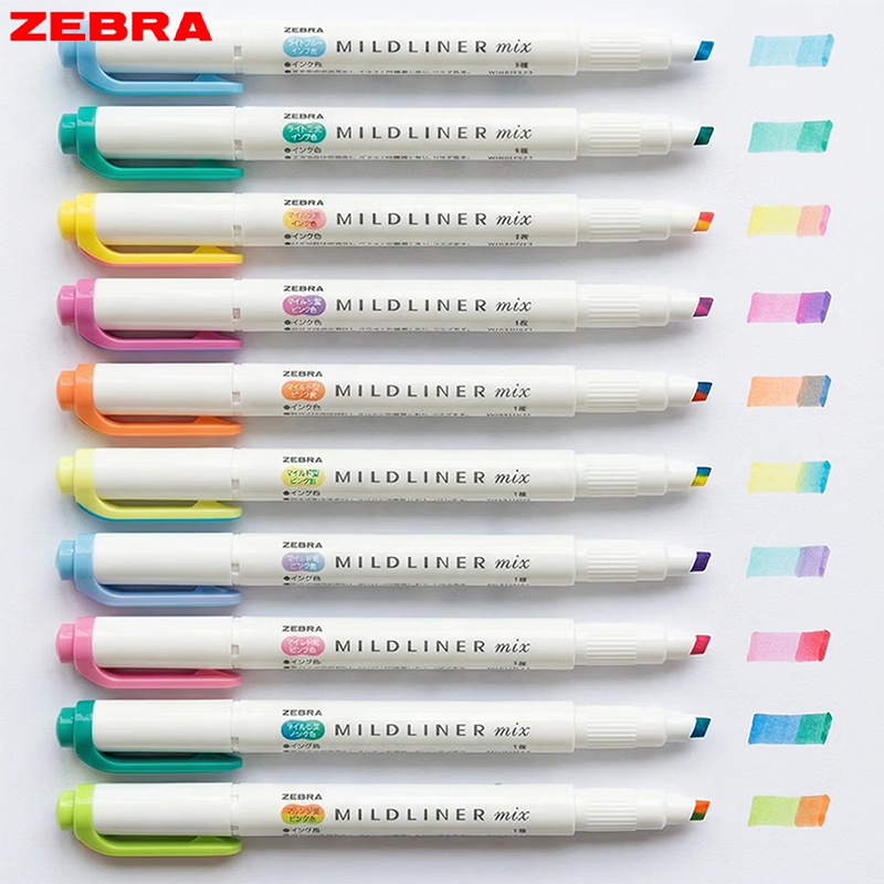 Zebra Pen Mildliner - Zebra WKS23 Mildliner Zakreślacz Dwukolorowy Miękki