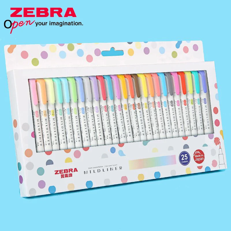 Zebra Pen Mildliner - ZEBRA Mildliner zakreślacz WKT7 dwugłowy zestaw