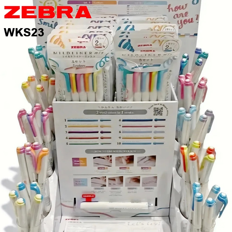Zebra Pen Mildliner - Zebra Dwukolorowe Zakreślacze WKS23 Mildliner Mix