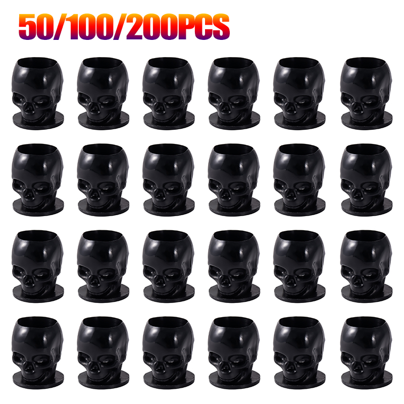 Calligraphy Ink Bottle - 50/100/200pcs plastikowa jednorazowy tatuaż czaszka kubeczek