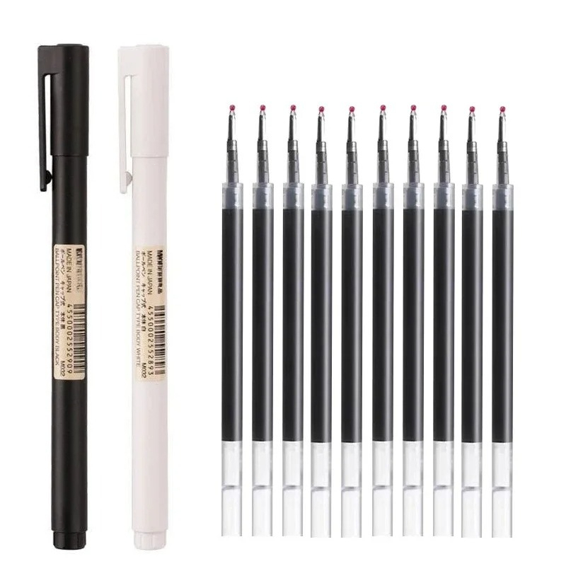 Muji Stationery Gel Pen - Długopisy żelowe z czarną końcówką typu