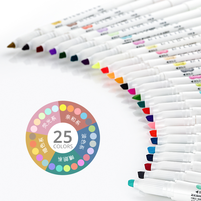 Zebra Pen Mildliner - Zebra Mildliner Liner Dwugłowy zakreślacz z