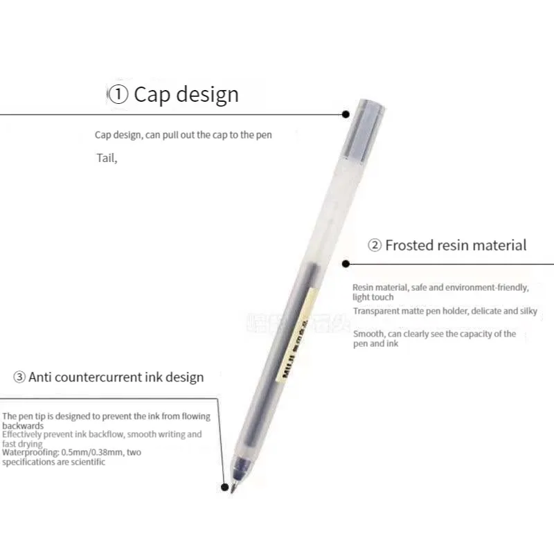 6/8 szt./zestaw Kawaii MUJIs d – Muji Stationery Gel Pen recenzja i cena